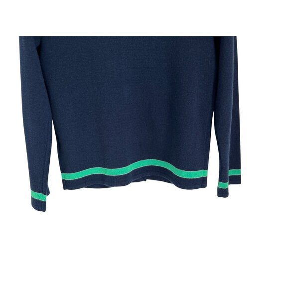 J.Crew Tipped Merino Wool Sweater-jacket Preppy Old Money Blue Green Size XSmall - Picture 8 of 9